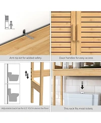 Vanirror Over The Restroom Storage Cabinet with Adjustable Shelf - Space-Saving Bathroom Organizer in Natural Beige
