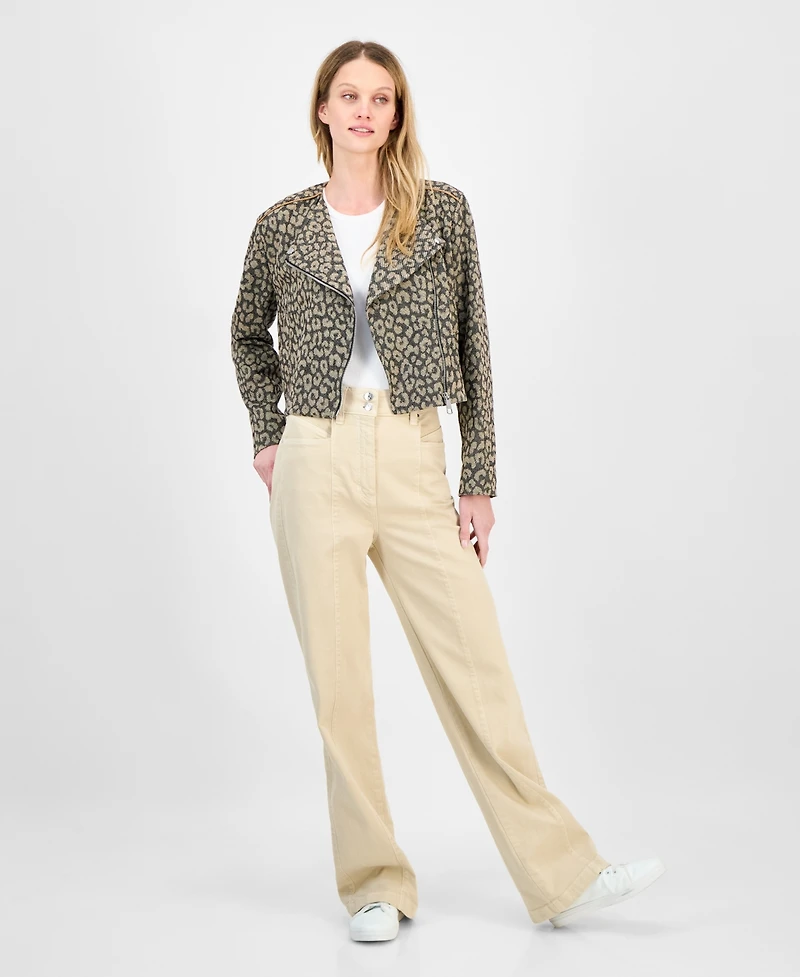 Boss Orange Women's Leopard-Print Crop Jacket