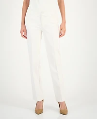 Anne Klein Petite Mid-Rise Fly-Front Bootcut Pants