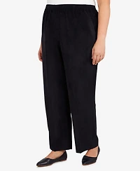 Alfred Dunner Plus Classic Corduroy Elastic Waist Medium Length Pants