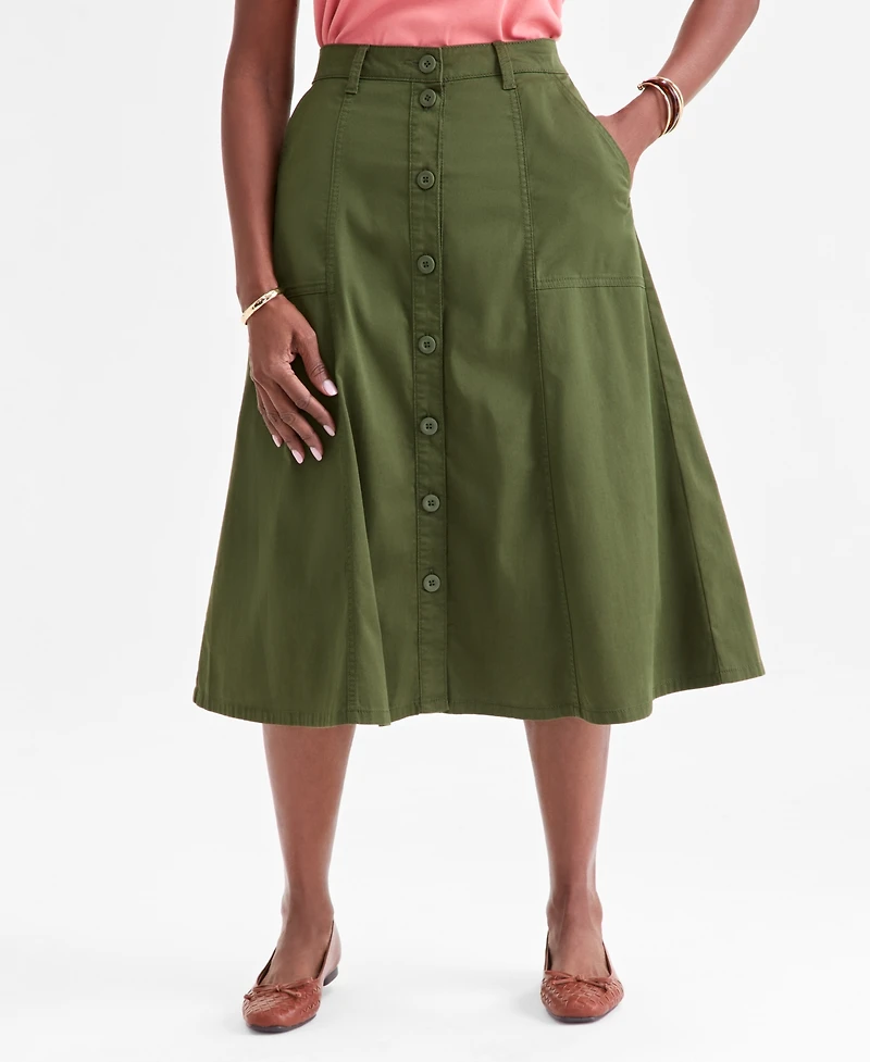 Style & Co Women's Mid-Rise Utility Midi Skirt, Macy's Exclusive