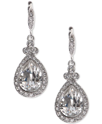 Givenchy Pave & Colored Stone Drop Earrings