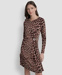 Dkny Women's Long Sleeve Jewel Neck Sheath Dress