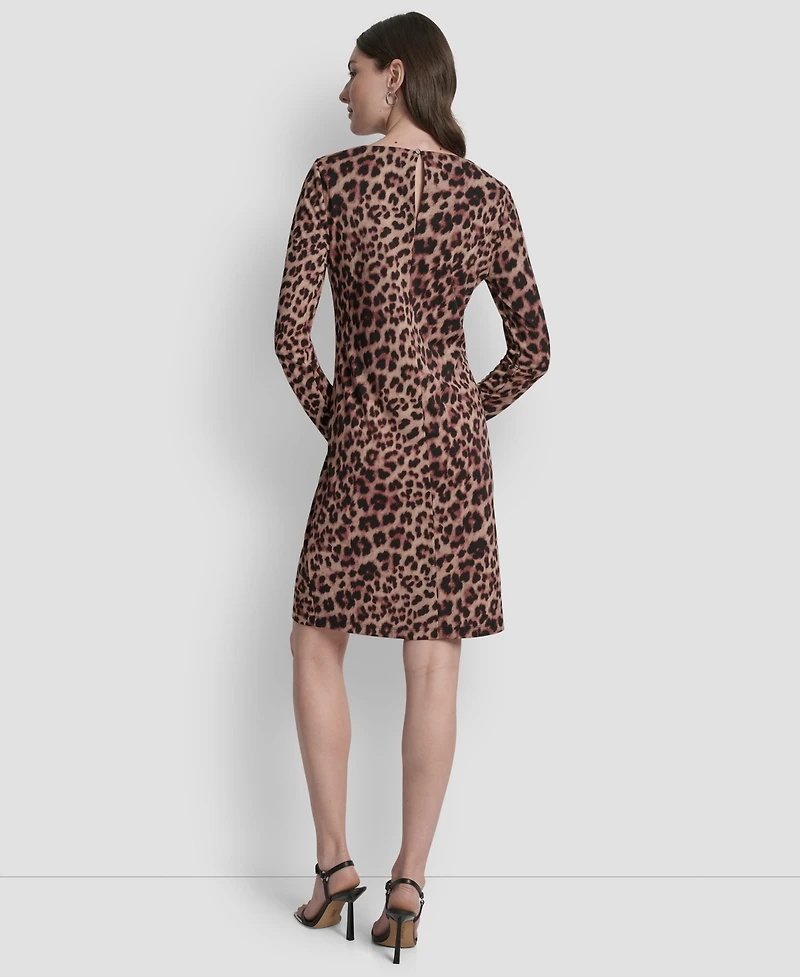 Dkny Women's Long Sleeve Jewel Neck Sheath Dress