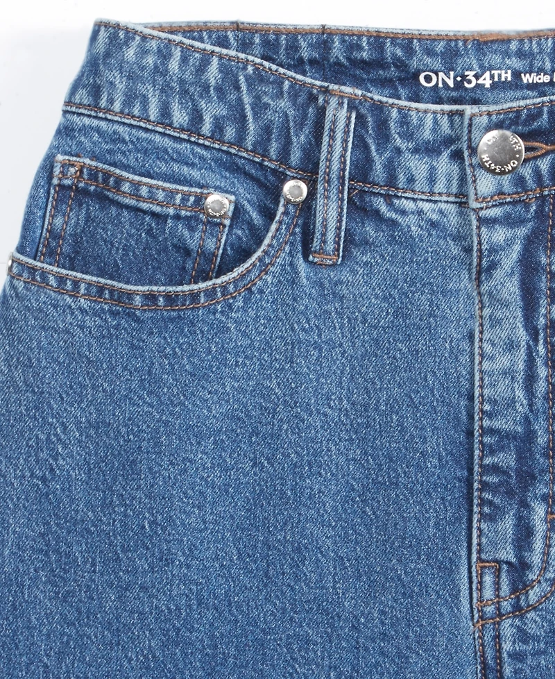 On 34th Women's Wide-Leg Released-Hem Jeans, Macy's Exclusive