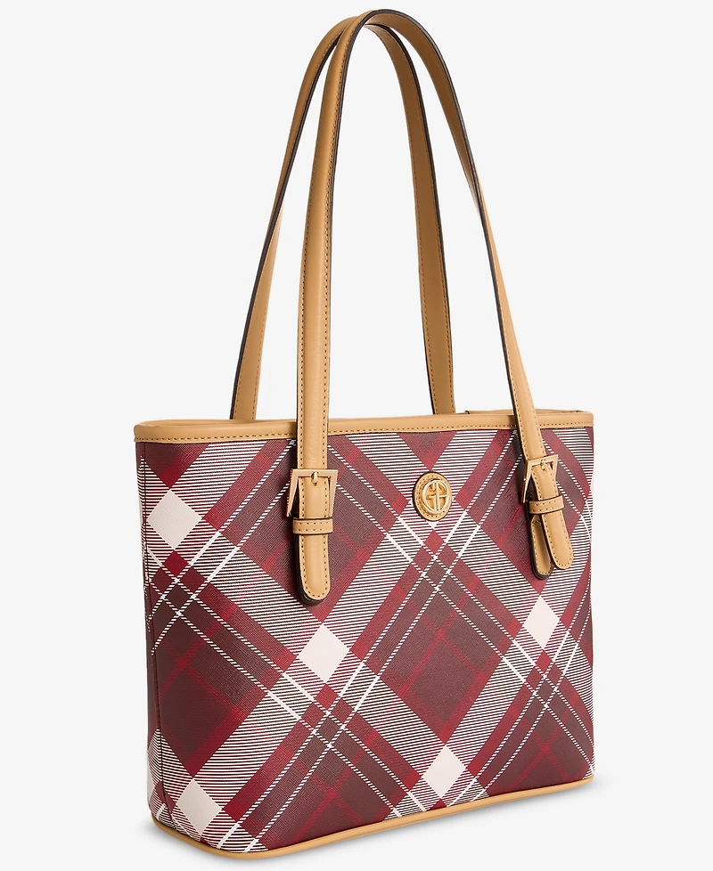Giani Bernini Plaid Tulip Tote Bag, Macy's Exclusive
