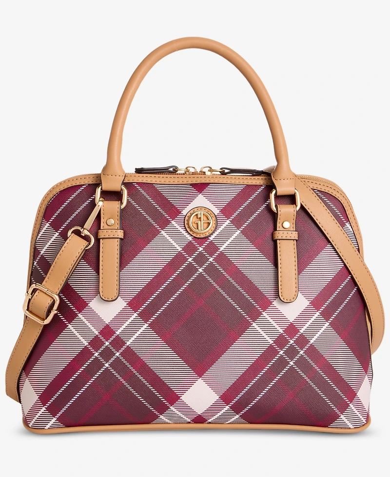 Giani Bernini Plaid Dome Satchel Bag, Macy's Exclusive