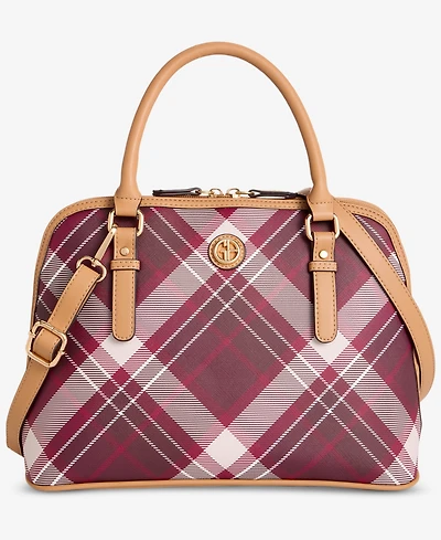 Giani Bernini Plaid Dome Satchel Bag, Macy's Exclusive