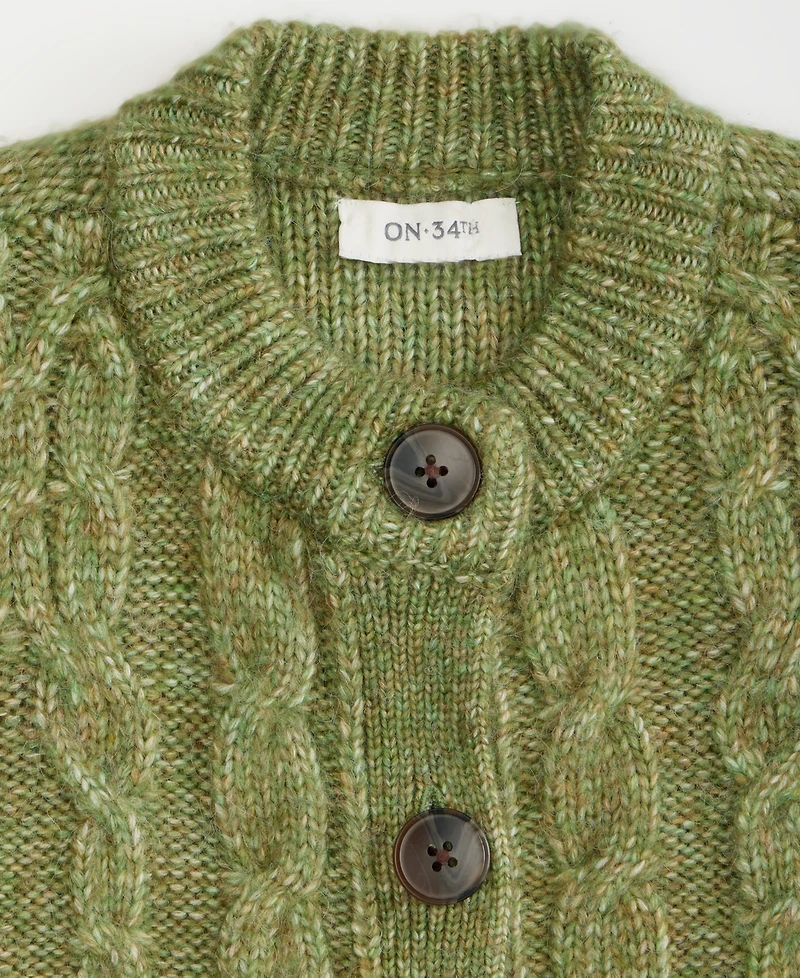 On 34th Women's Chunky Cable-Knit Cardigan, Macy's Exclusive