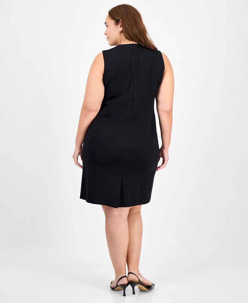 Kasper Plus Crewneck Sleeveless Sheath Dress