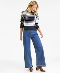 On 34th Women's Striped Mock Neck Sweater, Macy's Exclusive