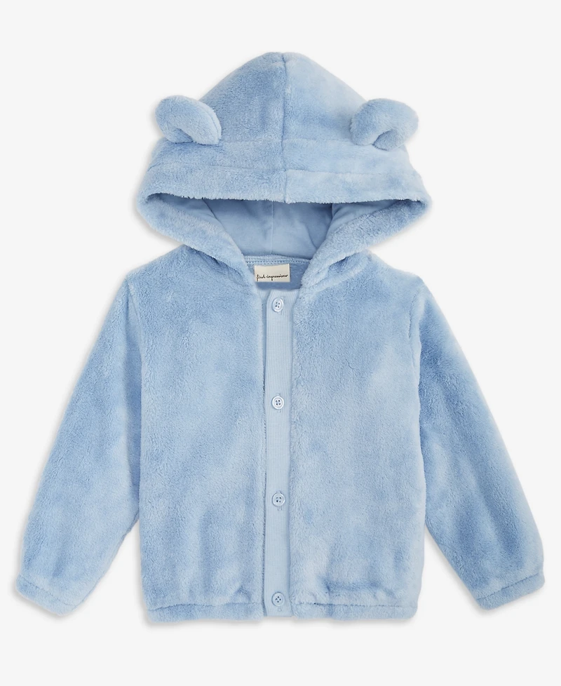 First Impressions Baby Bear-Ear Hooded Faux-Sherpa Jacket, Macy's Exclusive