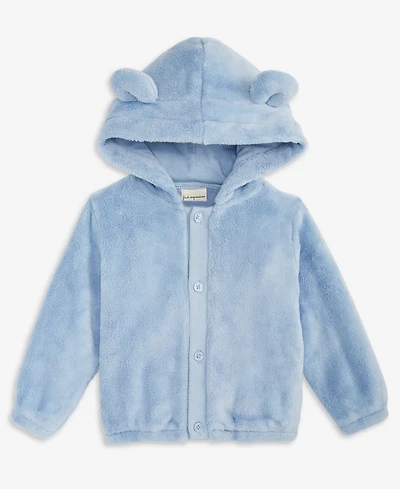 First Impressions Baby Bear-Ear Hooded Faux-Sherpa Jacket, Macy's Exclusive