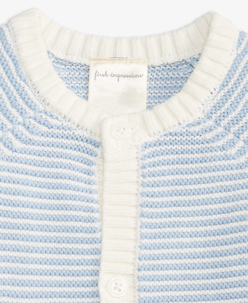 First Impressions Baby Bunny Striped Cotton Romper, Macy's Exclusive