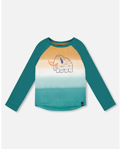 Deux par Big Boys Cotton Jersey Raglan Sleeve T-Shirt Forest Green
