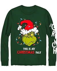 Hybrid Men's Long Sleeves Grinch Merry Whatever Graphic T-Shirt