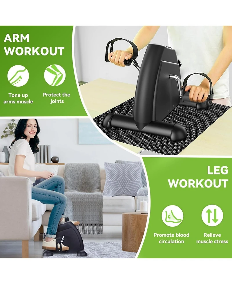 Under Desk Bike Pedal Exerciser, Mini Exercise Bike Portable Peddler Sitting for Seniors with Lcd Display
