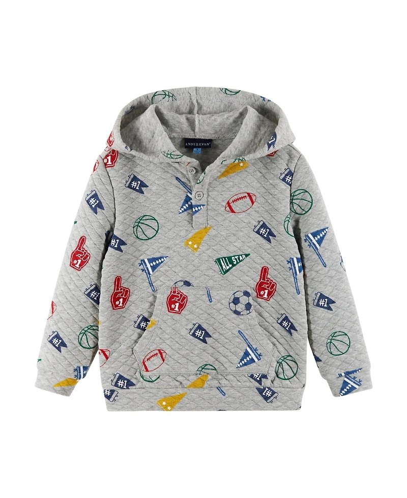 Andy & Evan Toddler/Child Boys Varsity Print Hooded Lounge Set