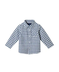 Andy & Evan Infant Boys Grey Check Buttondown and Denim Pant Set