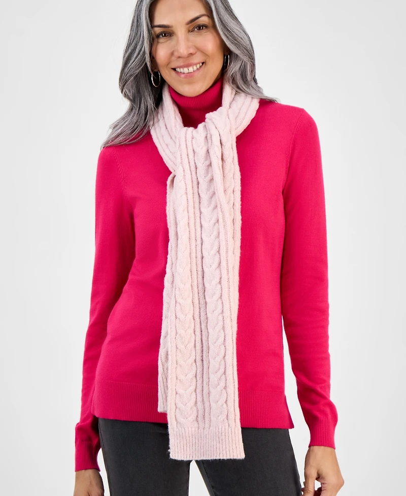 Style & Co Women's Solid Cable Knit Scarf, Macy's Exclusive