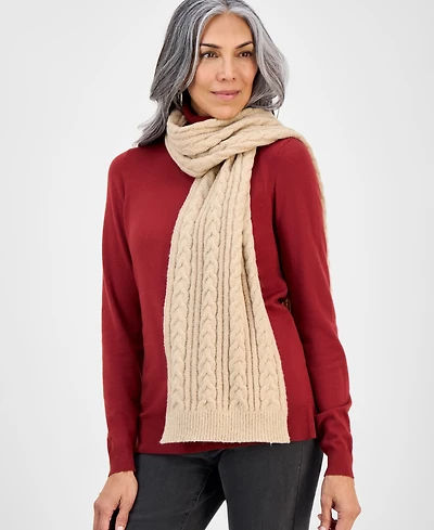 Style & Co Women's Solid Cable Knit Scarf, Macy's Exclusive
