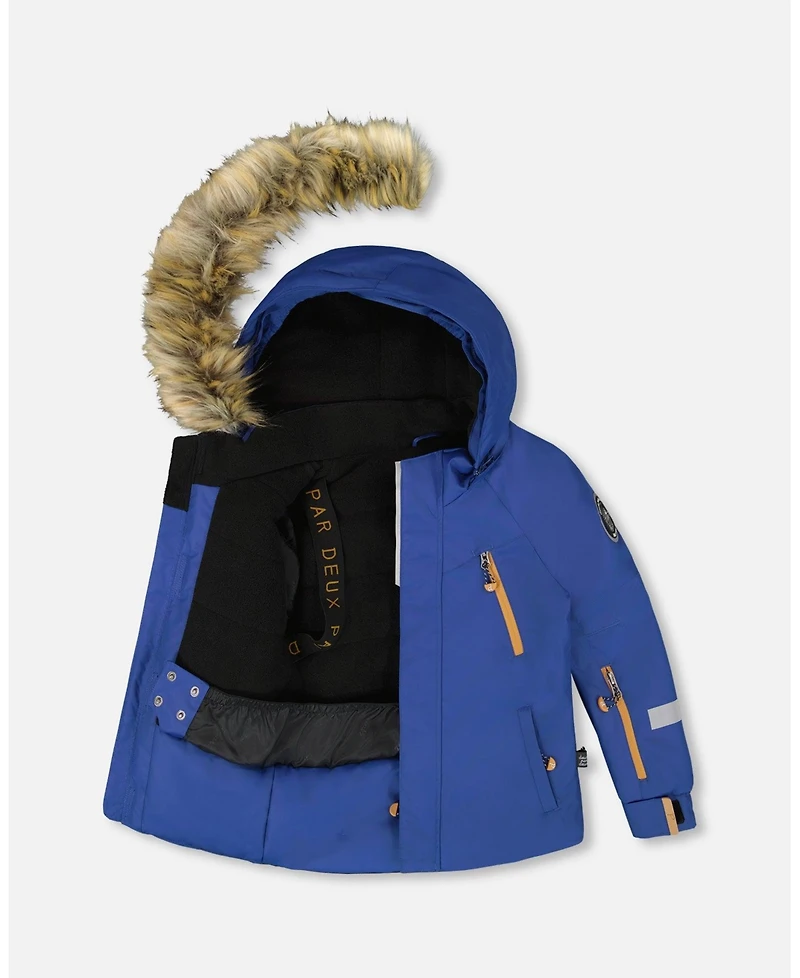 Deux par Boy Two-Piece Play Snowsuit Navy and Brown