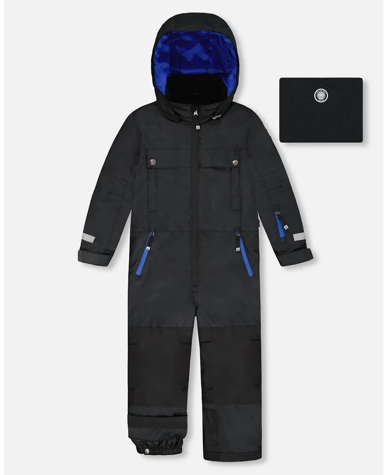 Deux par Boy Solid One-Piece Teknik Snowsuit Black - Child