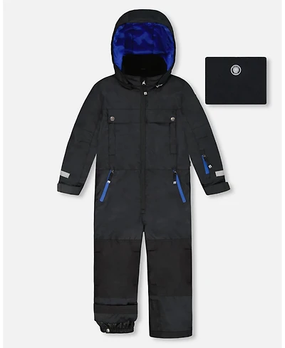 Deux par Boy Solid One-Piece Teknik Snowsuit Black - Child