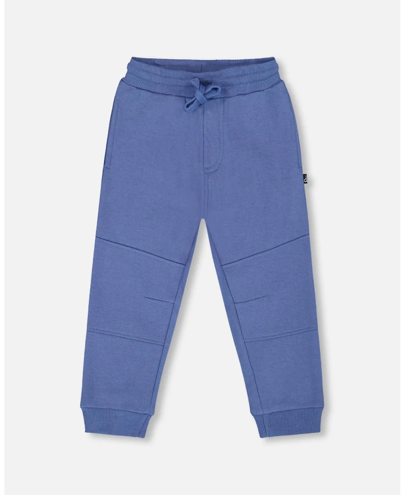 Deux par Baby Boys Fleece Sweatpants with Articulated Knees Blue