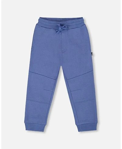Deux par Baby Boys Fleece Sweatpants with Articulated Knees Blue