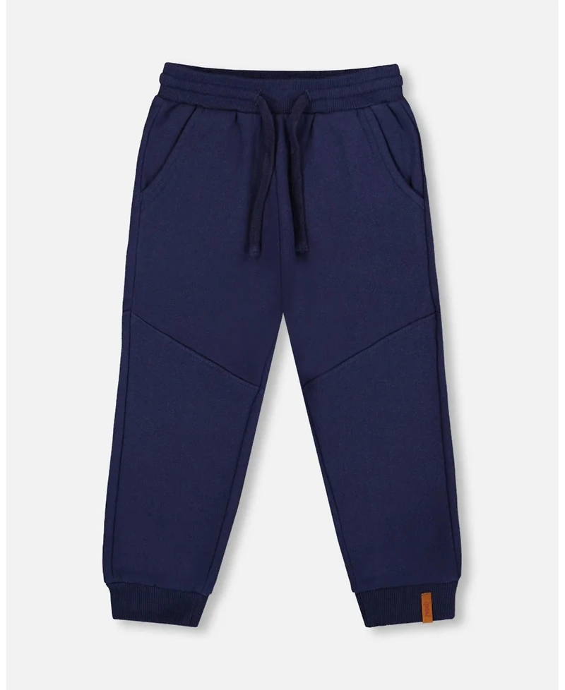 Deux par Boy Fleece Sweatpants with Pockets Navy Blue - Child