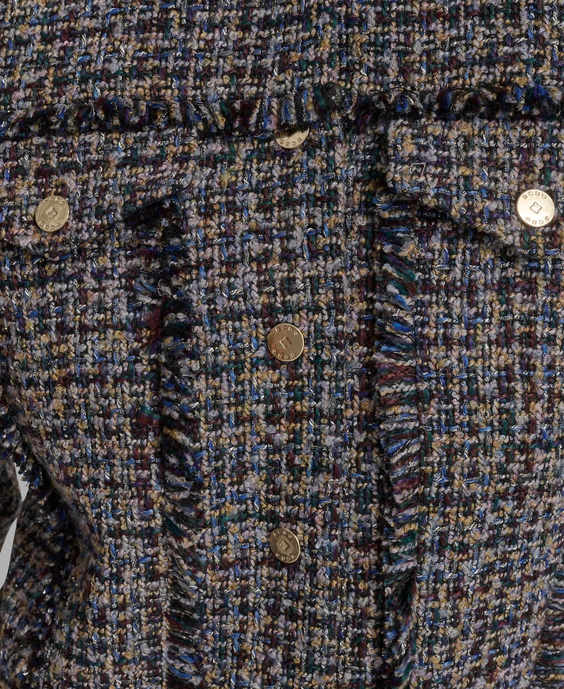 Bcbg Women's Boxy Mock Neck Tweed Jacket