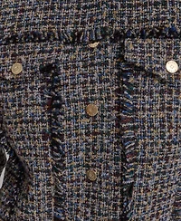 Bcbg Women's Boxy Mock Neck Tweed Jacket