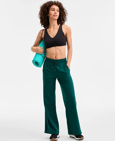 Id Ideology Women's Relaxed High-Rise Flare-Leg Fleece Pants, Macy's Exclusive