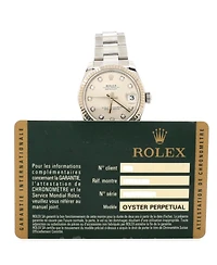 Pre-Owned Rolex Oyster Perpetual Datejust Automatic Watch in Stainless Steel and White Gold with Diamond Markers 31mm