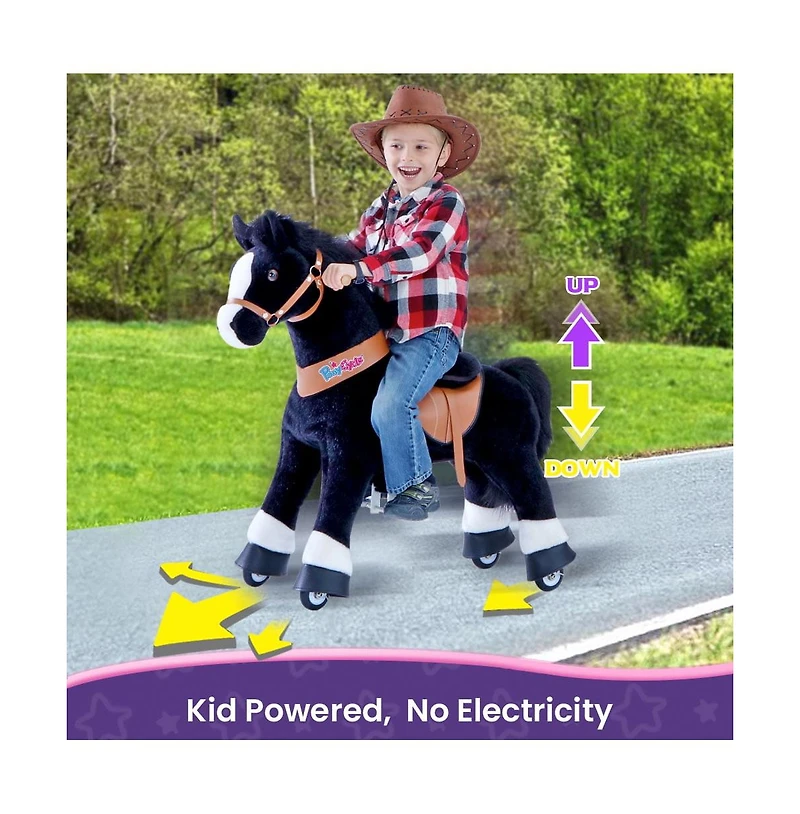 PonyCycle Ride-on Horse Black Model U Size 4 for 4-7 Years