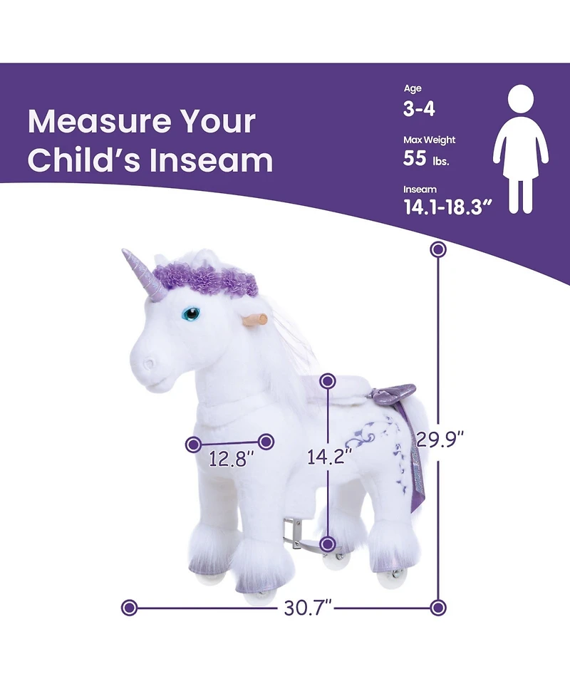 PonyCycle Ride-on Unicorn Purple Model X Size 3 for 3-4 Years