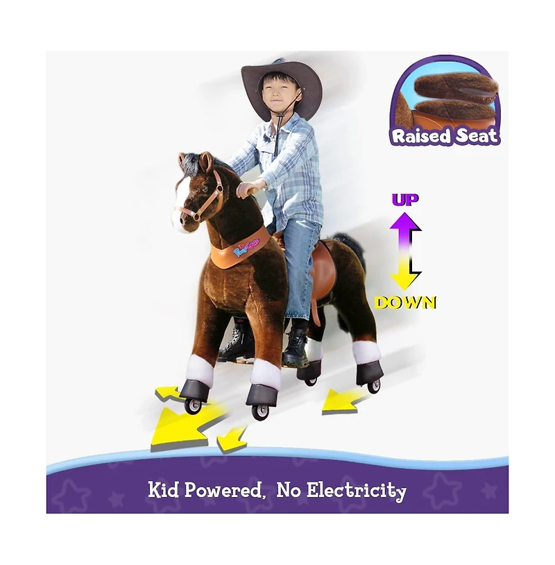PonyCycle Ride-on Horse Chocolate Model U Size 5 for Age 7-12