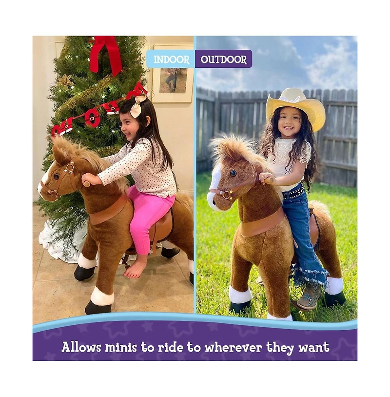 PonyCycle Ride-on Horse Brown Model U Size 4 for 4-7 Years