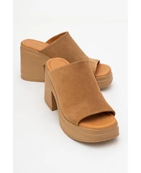 Forever & Always Shoes Nola Leather Platform Mules (Women)