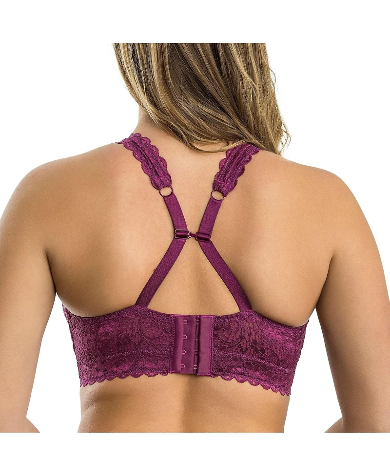 Parfait Women's Adriana Wire-Free Lace Bralette, Blackberry, 30I