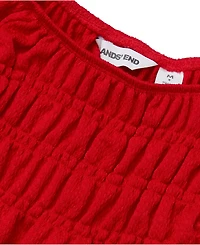 Lands' End Girls Smocked Long Sleeve Knit Shirt