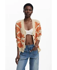 Desigual Women's Pink button sweater