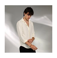 Campus Sutra Men's Pale Yellow Hive-Textured Shirt