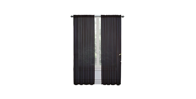 Kate Aurora Basic 2 Pack Sheer Voile Home Window Curtains - 52 in. W x 84 L