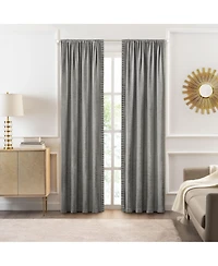 Kate Aurora Lux Living 2 Pack Chenille Rod Pocket Window Curtain Panels - 63 in. Long Navy Blue