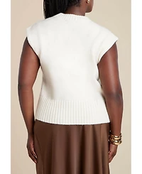 Eloquii Women's Plus Colorblock Sweater Vest
