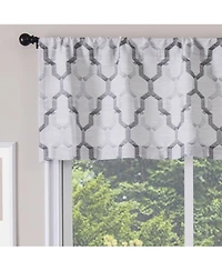 Kate Aurora Living Shabby Trellis Clover Rod Pocket Window Curtain Valances - 56 in. W x 14 L, Turquoise