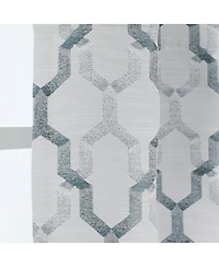Kate Aurora Living Shabby Trellis Clover Rod Pocket Window Curtain Valances - 56 in. W x 14 L, Turquoise