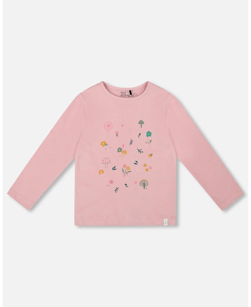 Deux par Big Girls Cotton Long Sleeve T-Shirt Dusty Pink